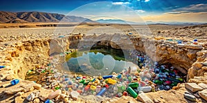Israels Dead Sea Sinkhole A Visual Chronicle of Plastic Waste and Environmental Degradation photo
