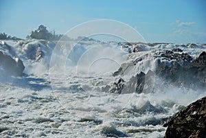 The powerful Khone Phapheng Waterfalls near Don Det photo