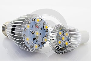 Powerful LED bulb E27 and GU10 without the covers photo