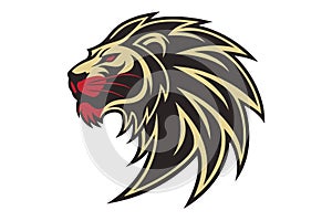 Powerful Lion Head Logo Illustration EPS Format