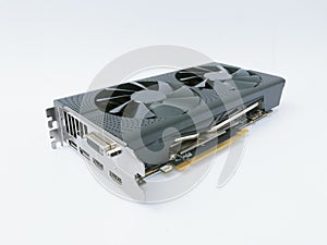 Powerful modern high end computer graphics / video card isolated