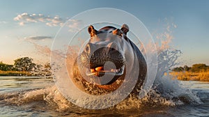 Powerful Momentum: The Hippopotamus in Motion