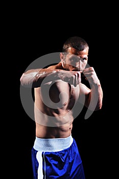 Powerful muscular boxer