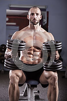 Powerful muscular man