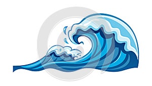 Powerful Ocean Wave Dynamic Water Splash Icon Vector, vector design Generative AI