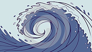 Powerful Ocean Wave Swirling, Sea Dynamics, vector design Generative AI