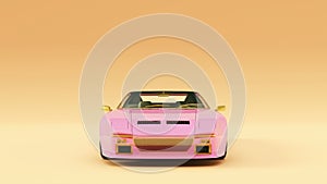 Powerful Pink an Gold Classic Sports Car 1960`s