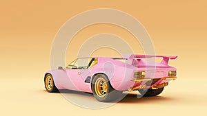 Powerful Pink an Gold Classic Sports Car 1960`s