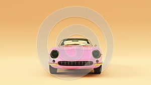 Powerful Pink an Gold Classic Sports Car 1960`s