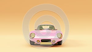 Powerful Pink an Gold Sports Roadster Coupe Car 1960`s
