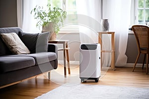 a powerful portable air conditioner in a living room