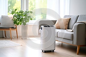 a powerful portable air conditioner in a living room