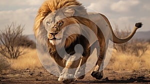 Powerful Portrait Of A Majestic Lion In Striking Detail