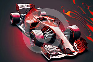 powerful red racing car at formula one racing, generative ai