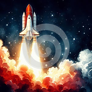 Rocket Launch at Dawn