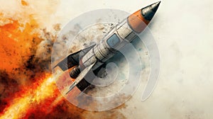 Powerful Rocket Launch High-Speed Ascent into Space photo