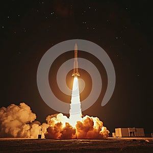 Rocket Launch at Night