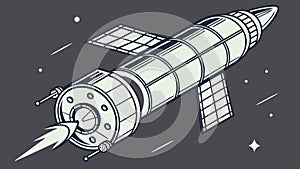 Powerful Rocket Launching into Cosmic Outer Space, vector design Generative AI