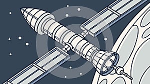 Powerful Rocket Launching into Space Vector Illustration, vector design Generative AI