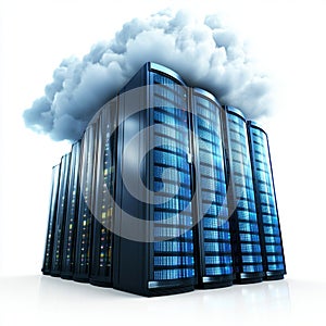 Modern Data Center Servers Cloud Computing Network Technology Digital Infrastructure Powerful Servers High