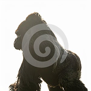 Powerful Silverback Gorilla Silhouette