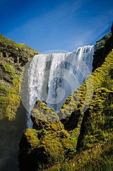 Powerful Skogafoss Waterfall in Iceland