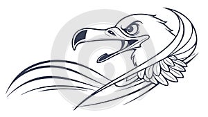 Powerful Stylized Eagle Head Vector Illustration, vector design Generative AI