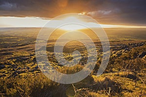 Powerful Sunset Light over British Countryside