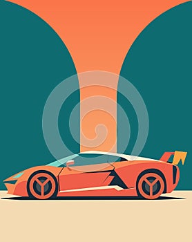 Powerful Super Car Vector Illustration