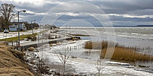 The impact of melting ice caps on global sea levels photo
