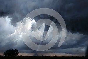 Powerful Tornado Over The Meadow Or Field Generative AI