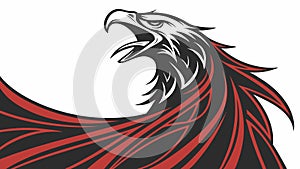 Majestic Eagle Head with Dynamic Feathers, vector design Generative AI