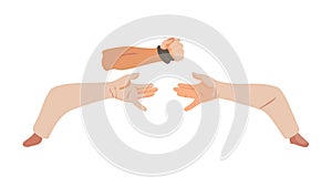 Hands Reaching for Connection, Help and Support Vector, vector design Generative AI