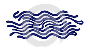 Bold Blue Wavy Lines Abstract Ocean Pattern Vector, vector design Generative AI