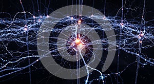 Neural network activity with glowing connections