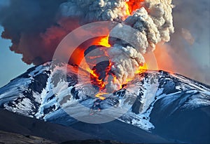 Powerful volcanic eruption