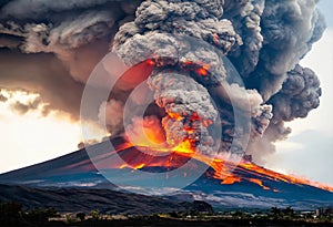 Powerful volcanic eruption