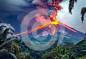 Powerful volcanic eruption
