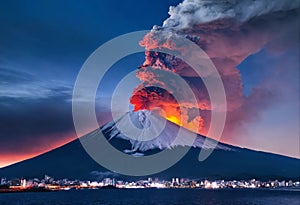 Powerful volcanic eruption