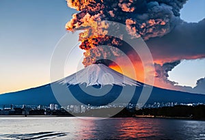 Powerful volcanic eruption in Japan