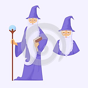 Powerful war mage avatar. Wizard is connoisseur of arcane magic with long gray beard.