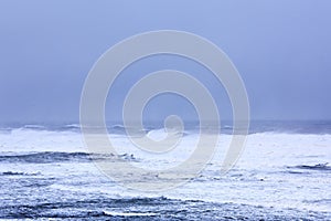 Powerful winter storm on Atlantic ocean