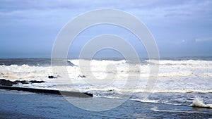 Powerful winter storm on Atlantic ocean
