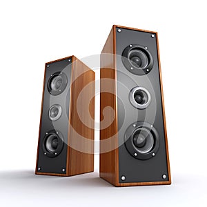 Powerful wooden speakers