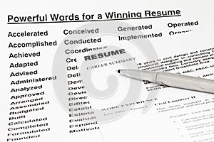 Powerful words for winning resume photo