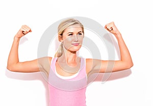 Powerful young fit woman