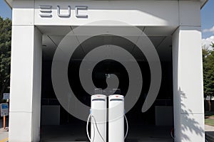 Powering the Future A Glimpse into Electric Car Charging Stations.AI Generated