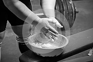 Powerlifter hands photo