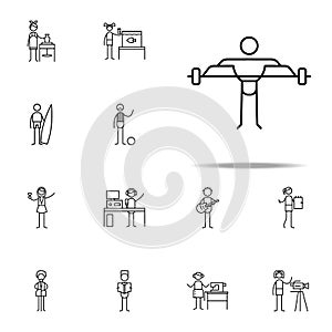 powerlifter icon. hobbie icons universal set for web and mobile