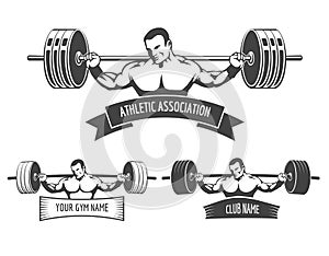 Powerlifting Athletic Logo Set